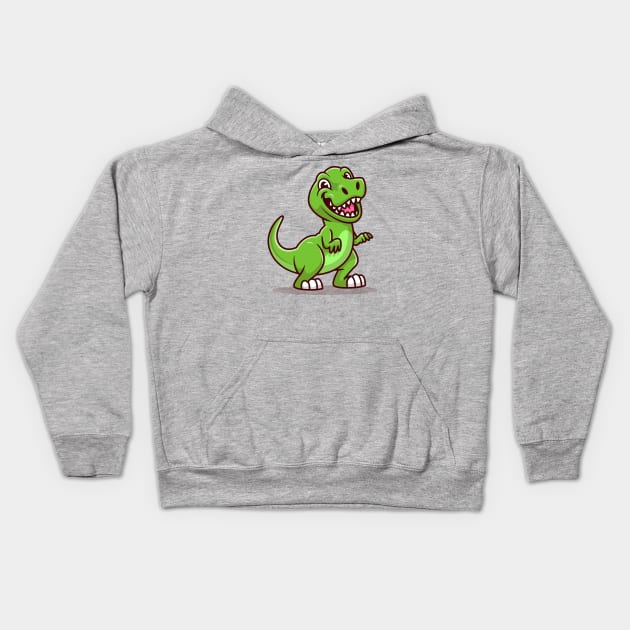 Cute Tyrannosaurus Smiling Kids Hoodie by Catalyst Labs